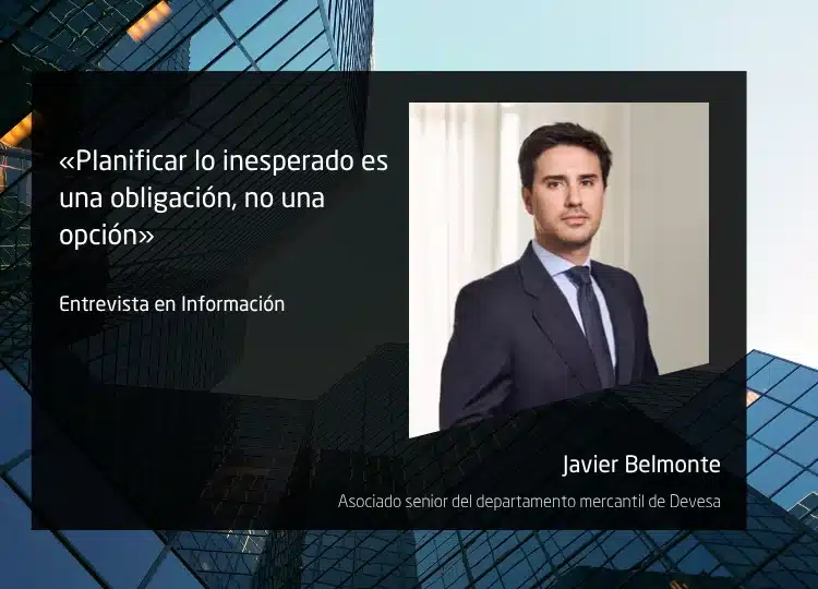 Entrevista a Javier Belmonte en Diario Información sobre planes de contingencia en empresas familiares